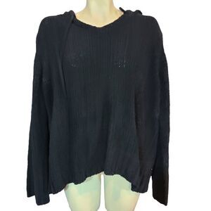 Love Lili Black Knit Hoodie Size XL